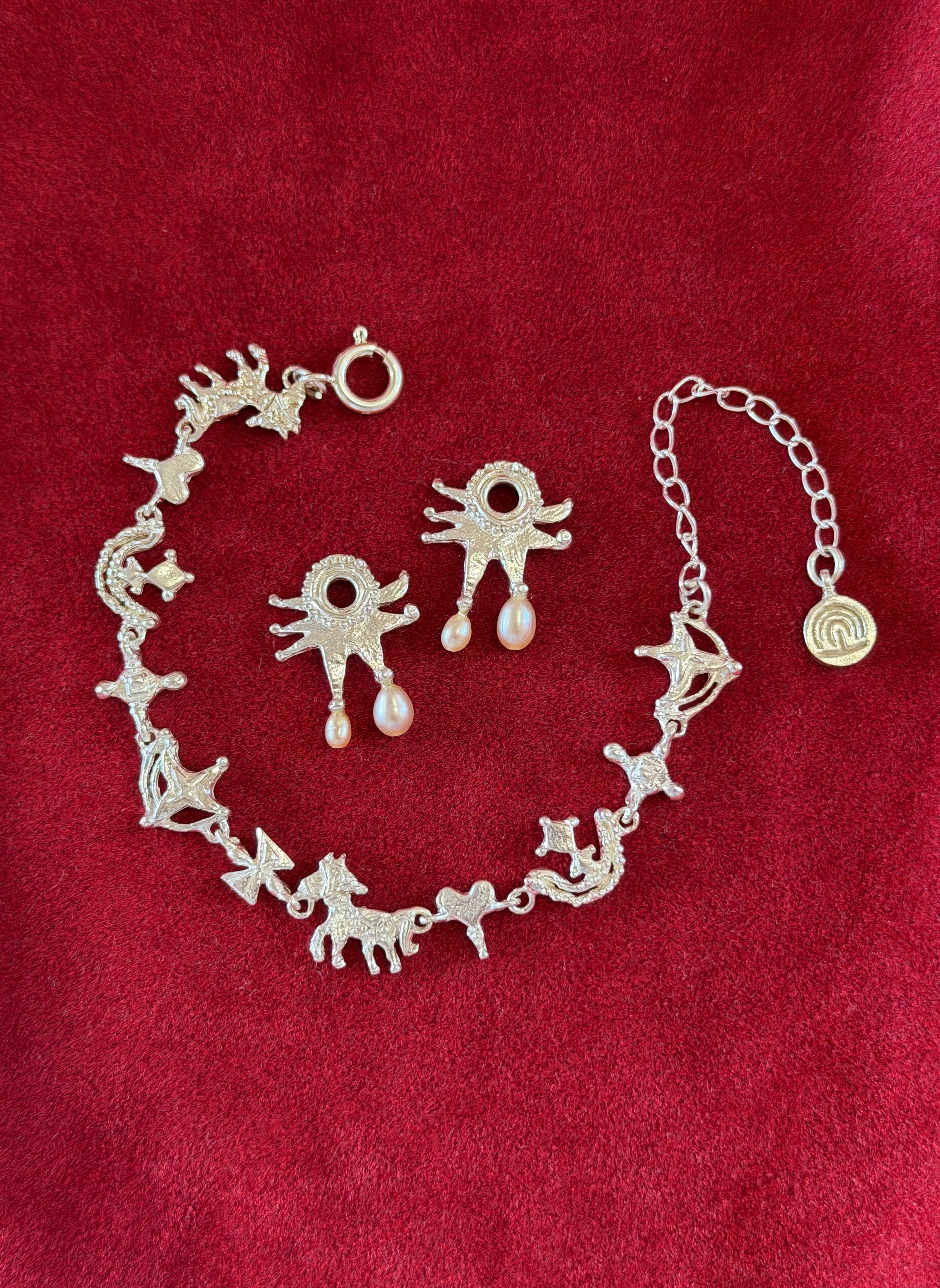 The Pearly Moon Clown Costume Hoops - Silver