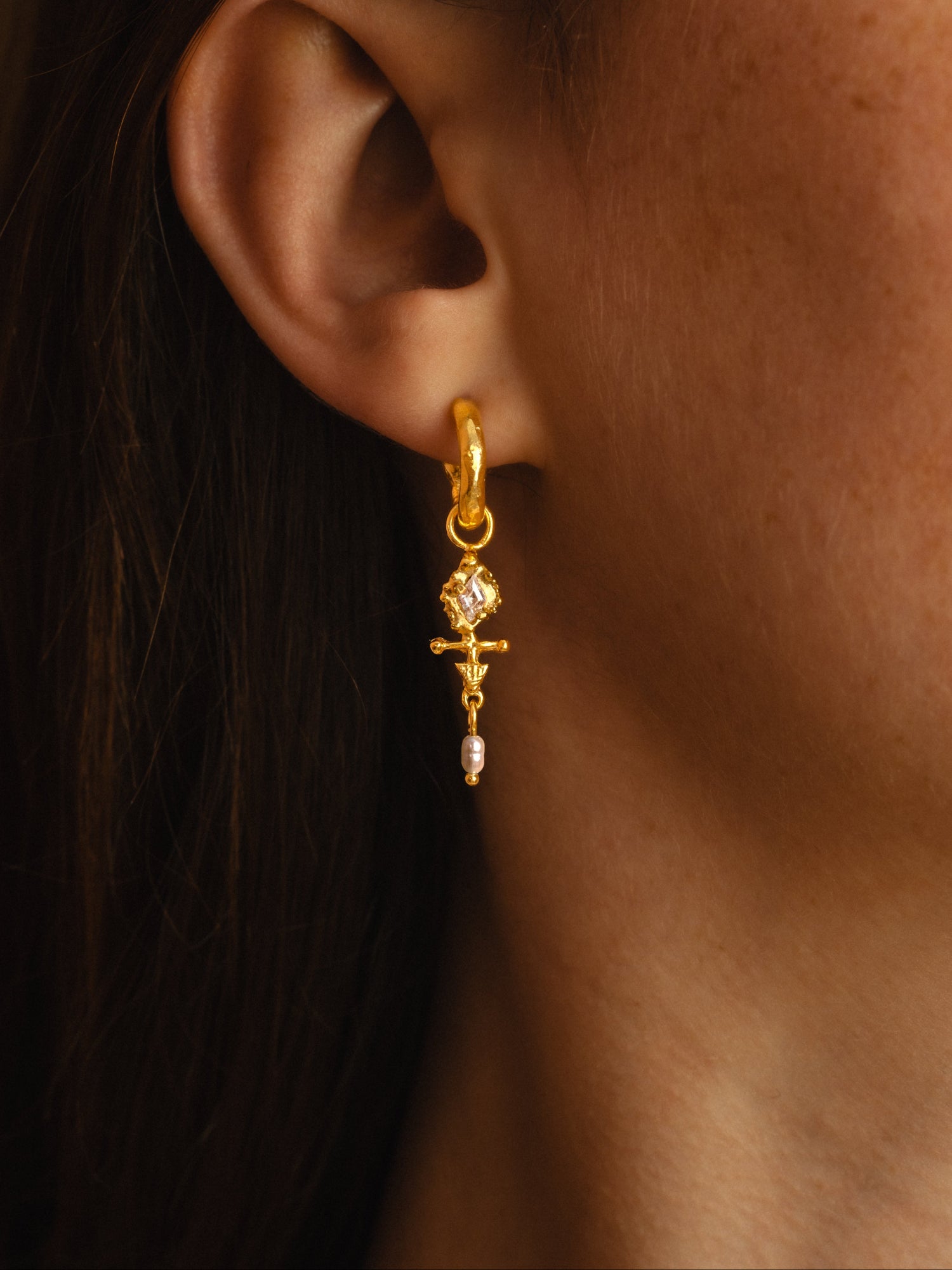The Diamond Arrow Hoops