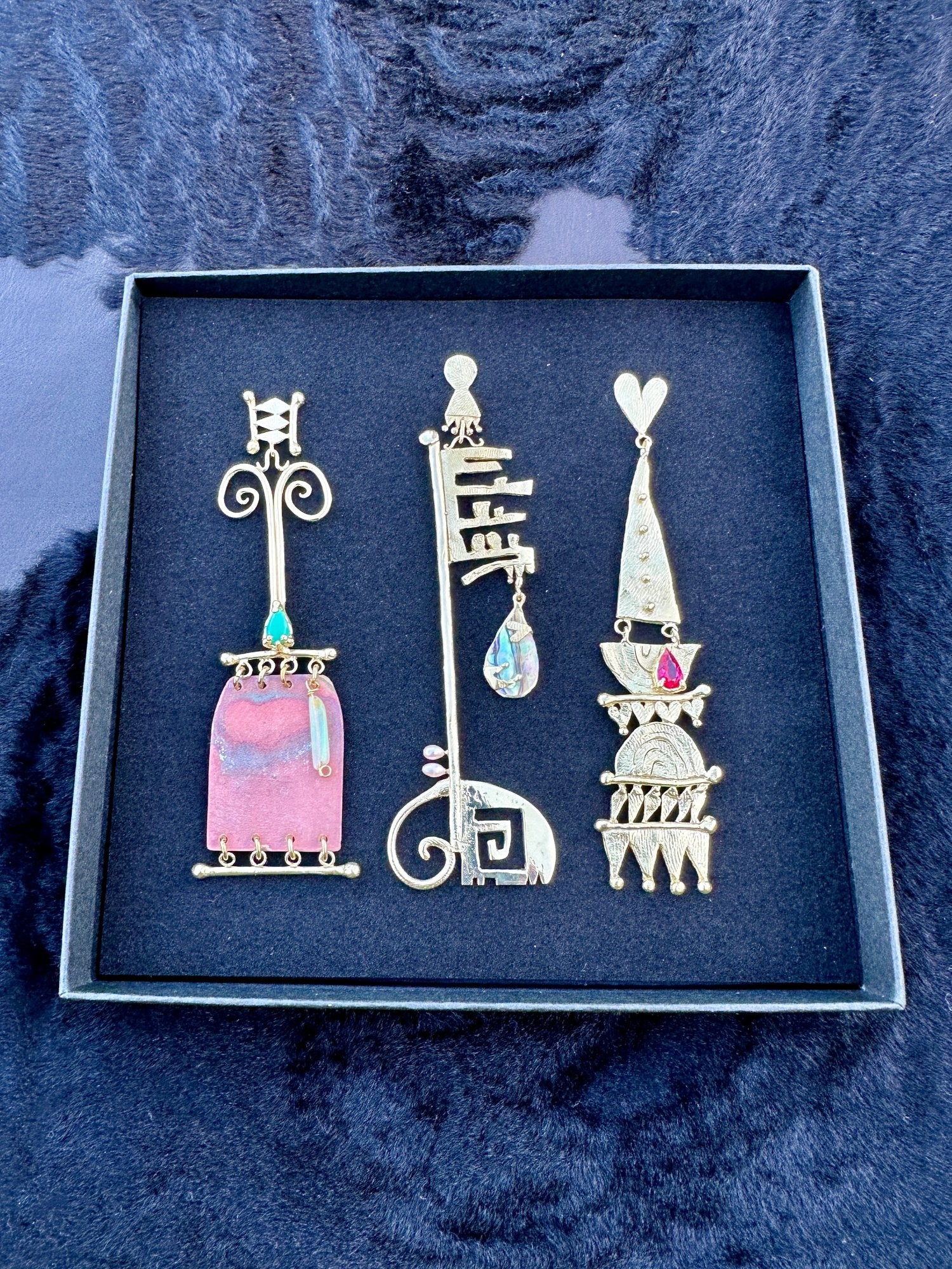 The Strongman, The Key & The Clown Earrings - One Of A Kind