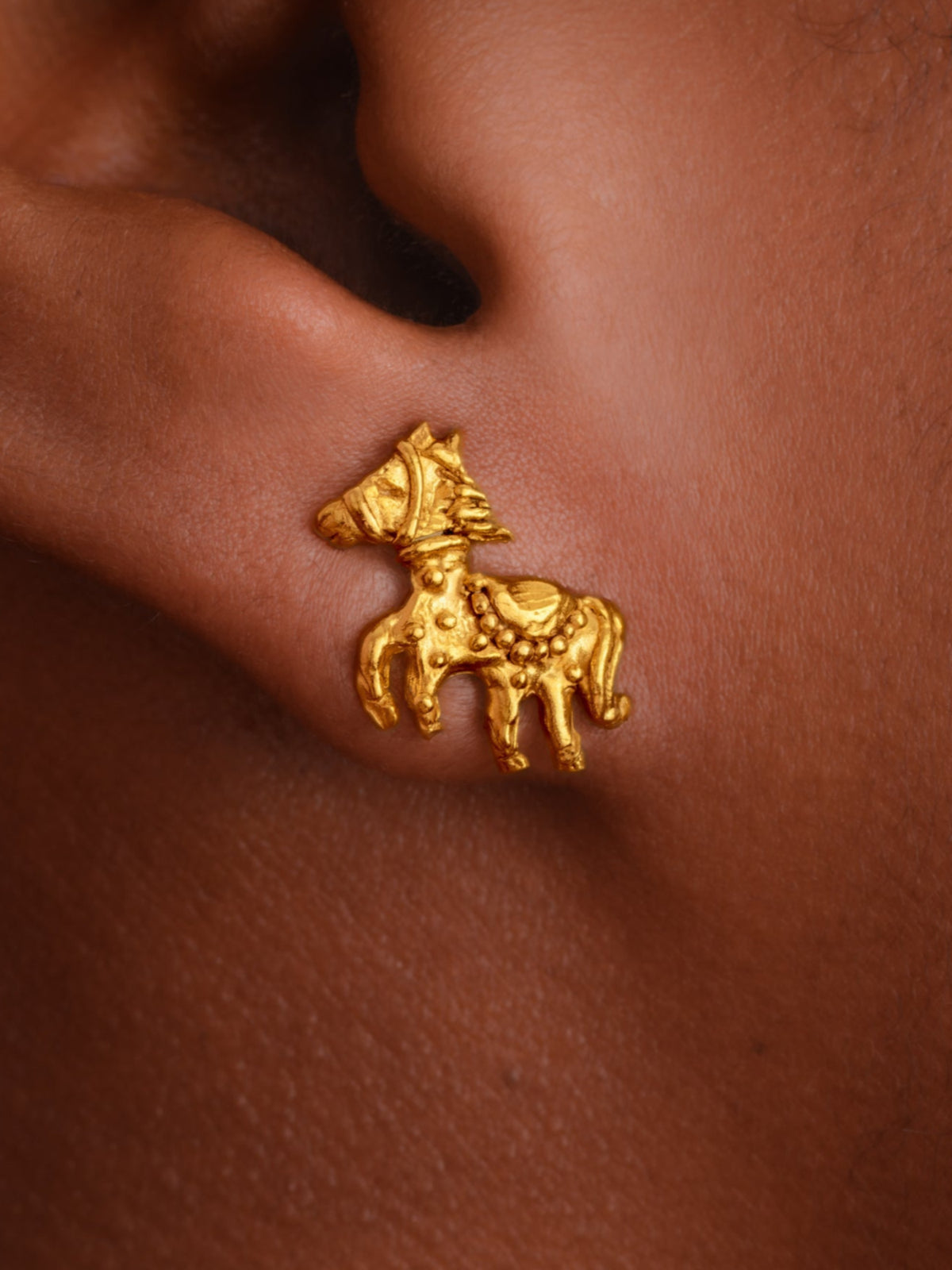The Little Filly Studs - 24k Gold Plated Pony Horse Animal